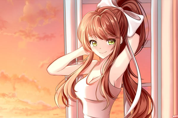Monika in Doki Doki Literature Club!